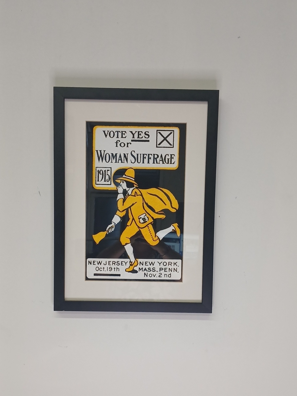 Framed Vintage 1915 Woman Suffrage Campaign Poster Print - 14x19